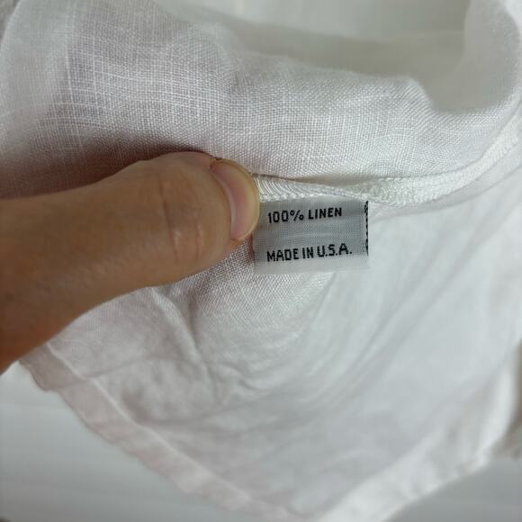 bryn Walker White Linen open jacket Flare Bell Sleeve minimalist coastal - Picture 8 of 8